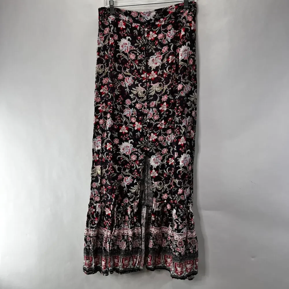 Knox Rose Boho Floral Maxi Skirt Women's Size Large